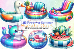 Life Preserver Summer Clipart Bundle - CraftNest - Digital Crafting and Art