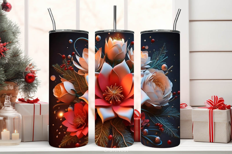 Flower Tumbler Wrap Bundle 9 - CraftNest - Digital Crafting and Art