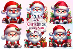 Christmas Grumpy Santa Clipart Bundle - CraftNest - Digital Crafting and Art