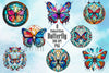 Stained Glass Butterfly Clipart Bundle