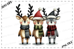 Christmas Reindeer Friends Clipart Bundle 1 - CraftNest - Digital Crafting and Art
