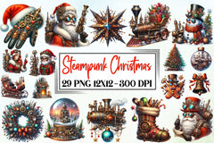 Steampunk Christmas Clipart Bundle - CraftNest - Digital Crafting and Art