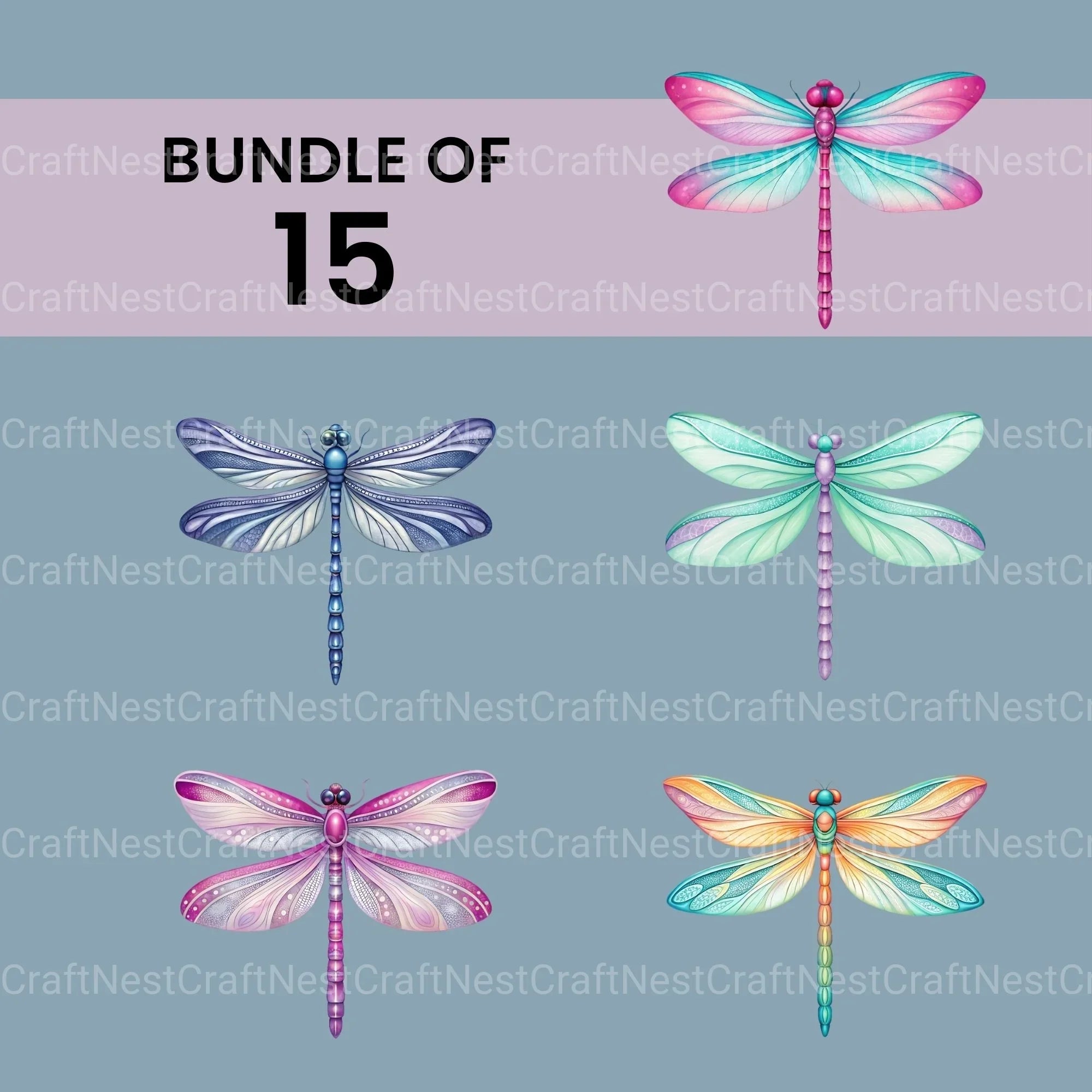 Dragonflies Clipart Bundle 2 - CraftNest - Digital Crafting and Art