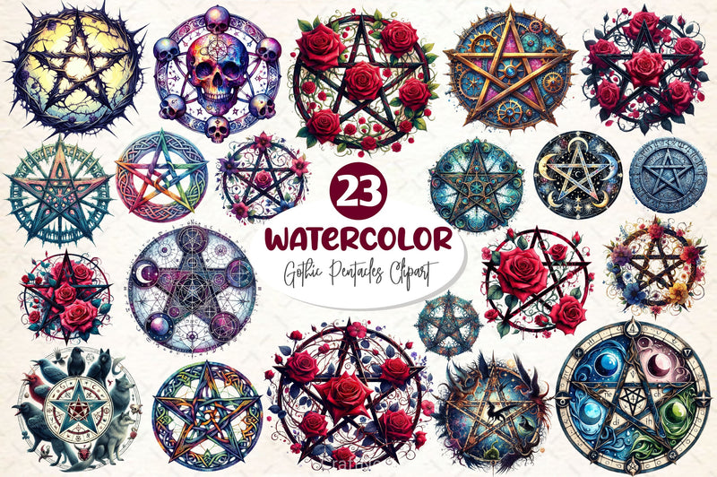 Gothic Pentacles Clipart Bundle - CraftNest - Digital Crafting and Art