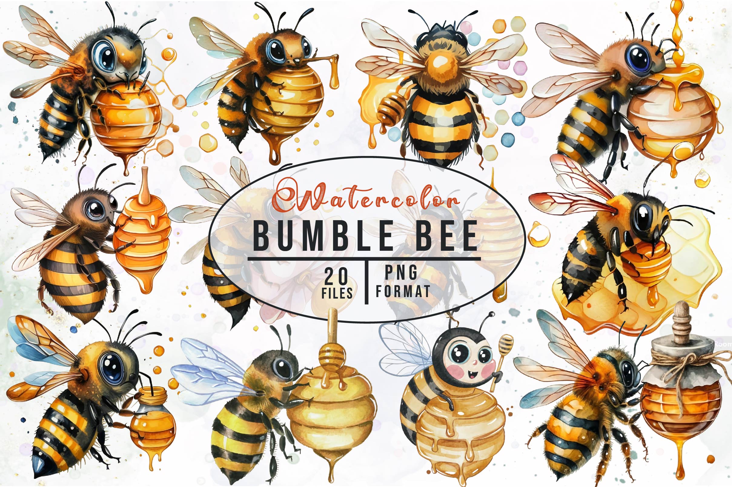 Bumble Bee Clipart Bundle - CraftNest - Digital Crafting and Art