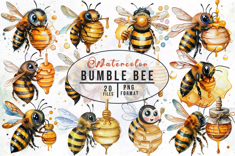 Bumble Bee Clipart Bundle - CraftNest - Digital Crafting and Art