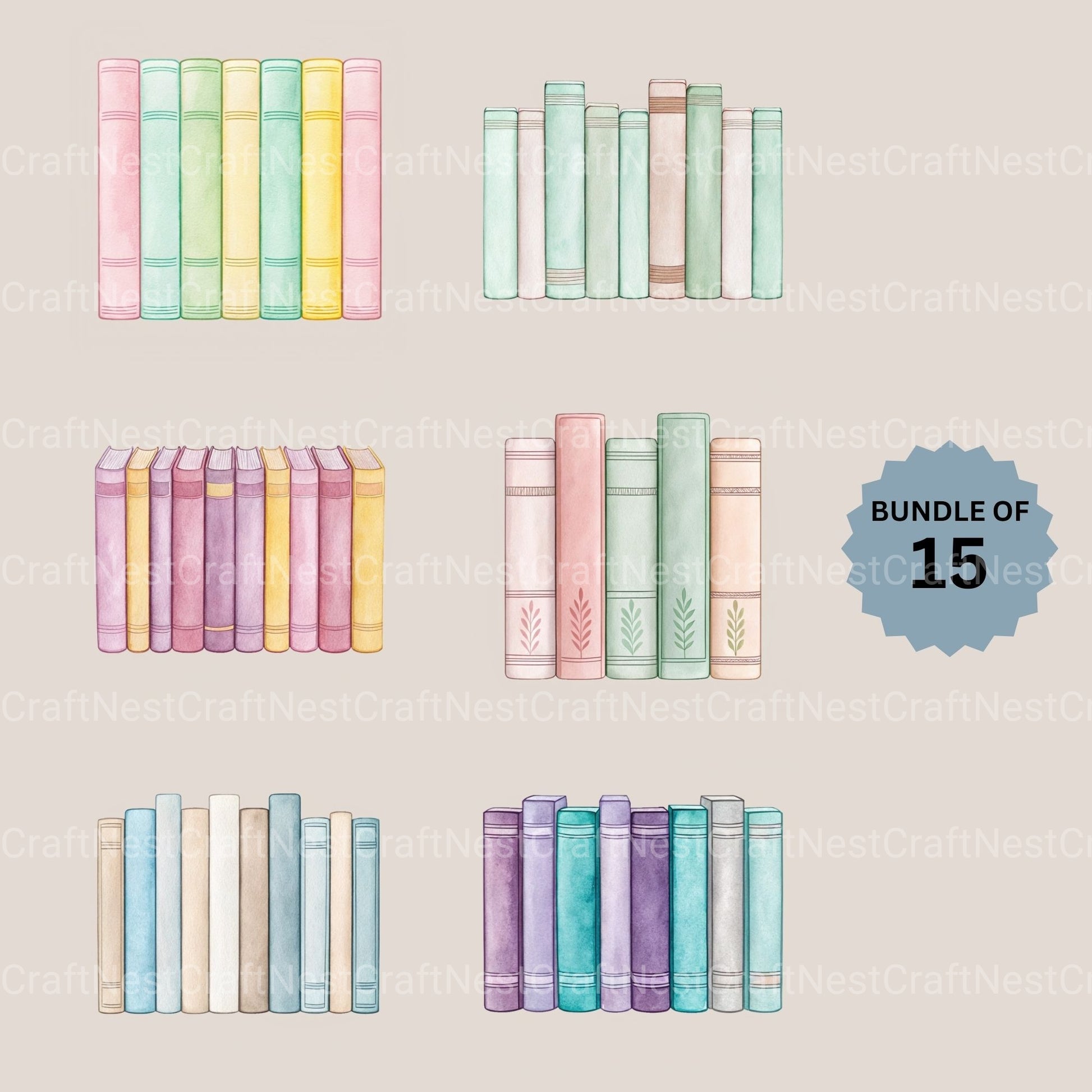 Book Borders Clipart Bundle - CraftNest - Digital Crafting and Art