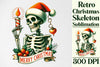 Retro Christmas Skeleton Clipart Bundle 3