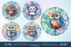 Stained Glass Owl Clipart Bundle 4