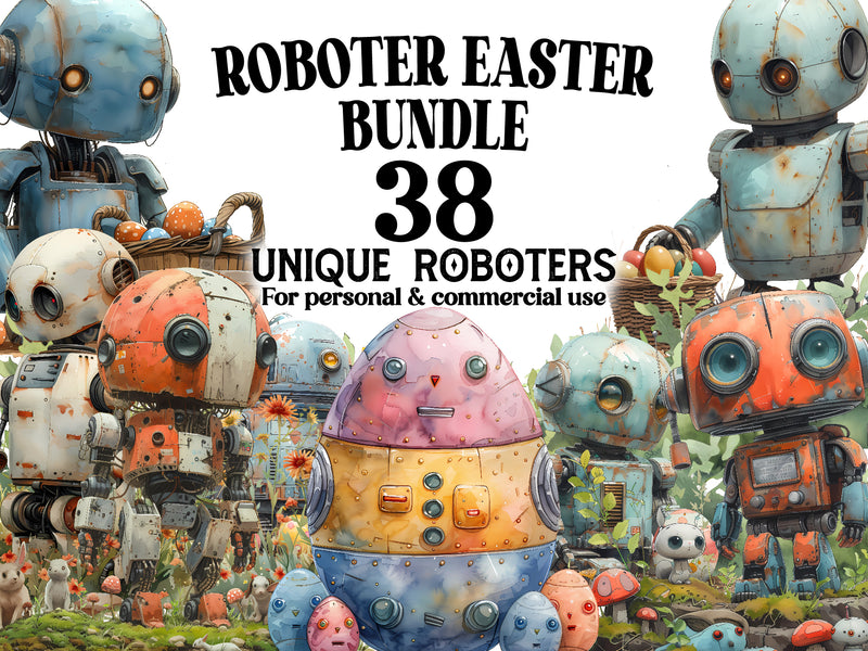 Robot Easter Clipart - CraftNest