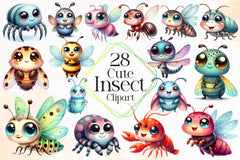 Cute Insect Clipart Bundle - CraftNest - Digital Crafting and Art