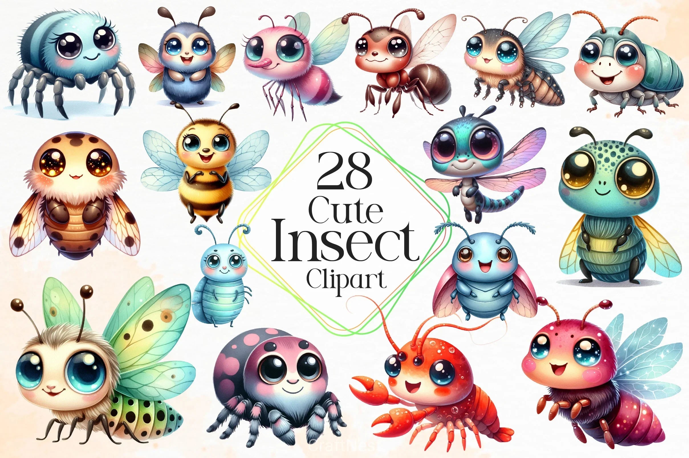 Cute Insect Clipart Bundle - CraftNest - Digital Crafting and Art