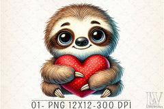 Valentine Sloth Clipart Bundle - CraftNest - Digital Crafting and Art