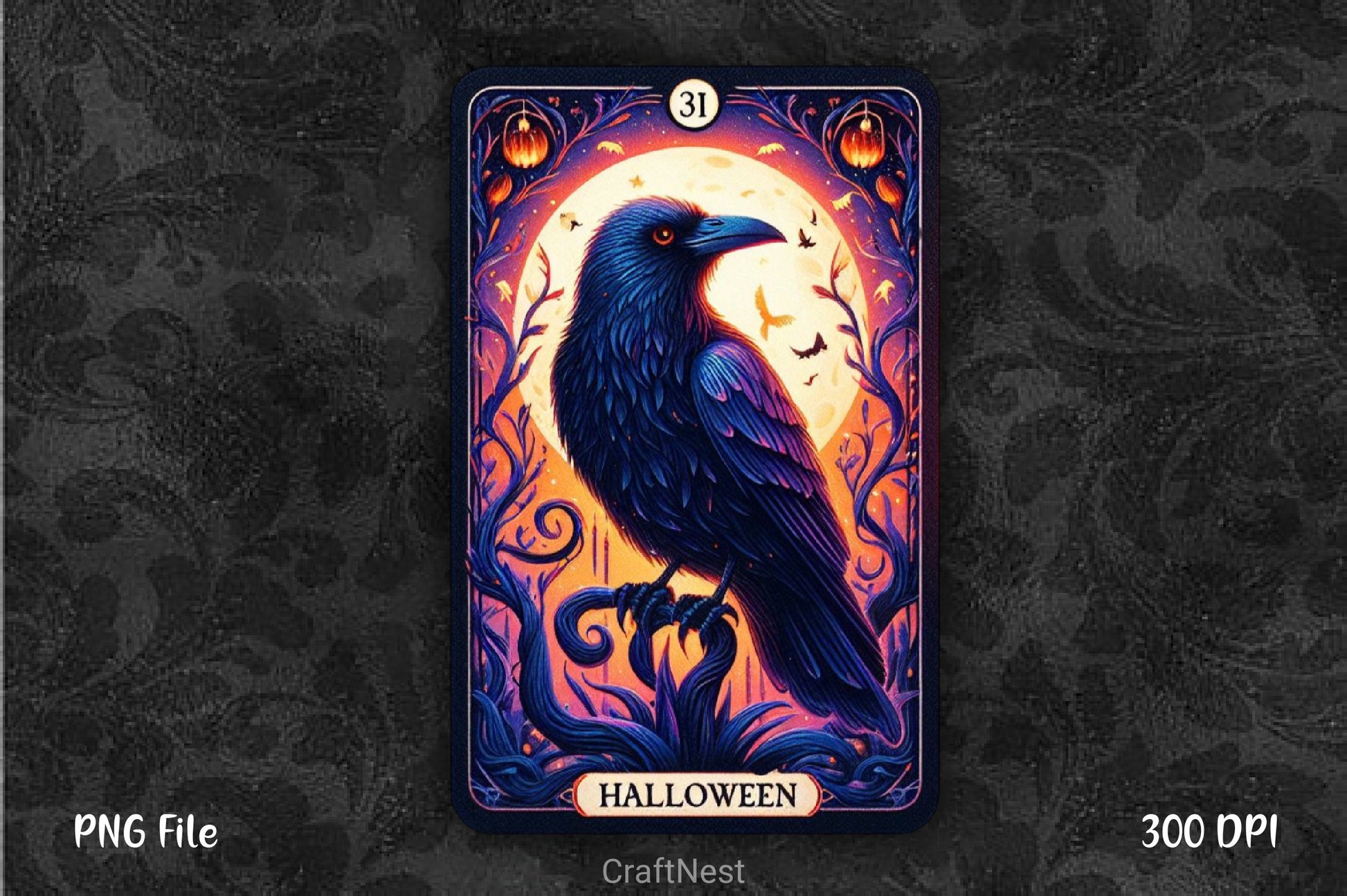 Raven Bird Tarot Card Clipart Bundle 3 - CraftNest - Digital Crafting and Art