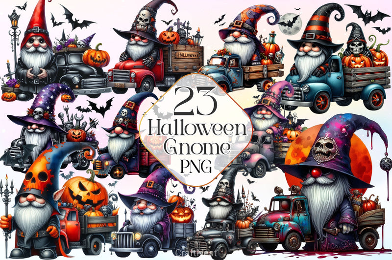 Gothic Halloween Gnome Clipart Bundle 2 - CraftNest - Digital Crafting and Art