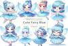 Cute Fairy Blue Dress Clipart Bundle