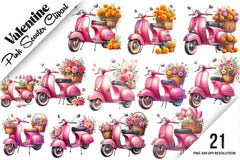 Pink Scooter Clipart Bundle - CraftNest - Digital Crafting and Art