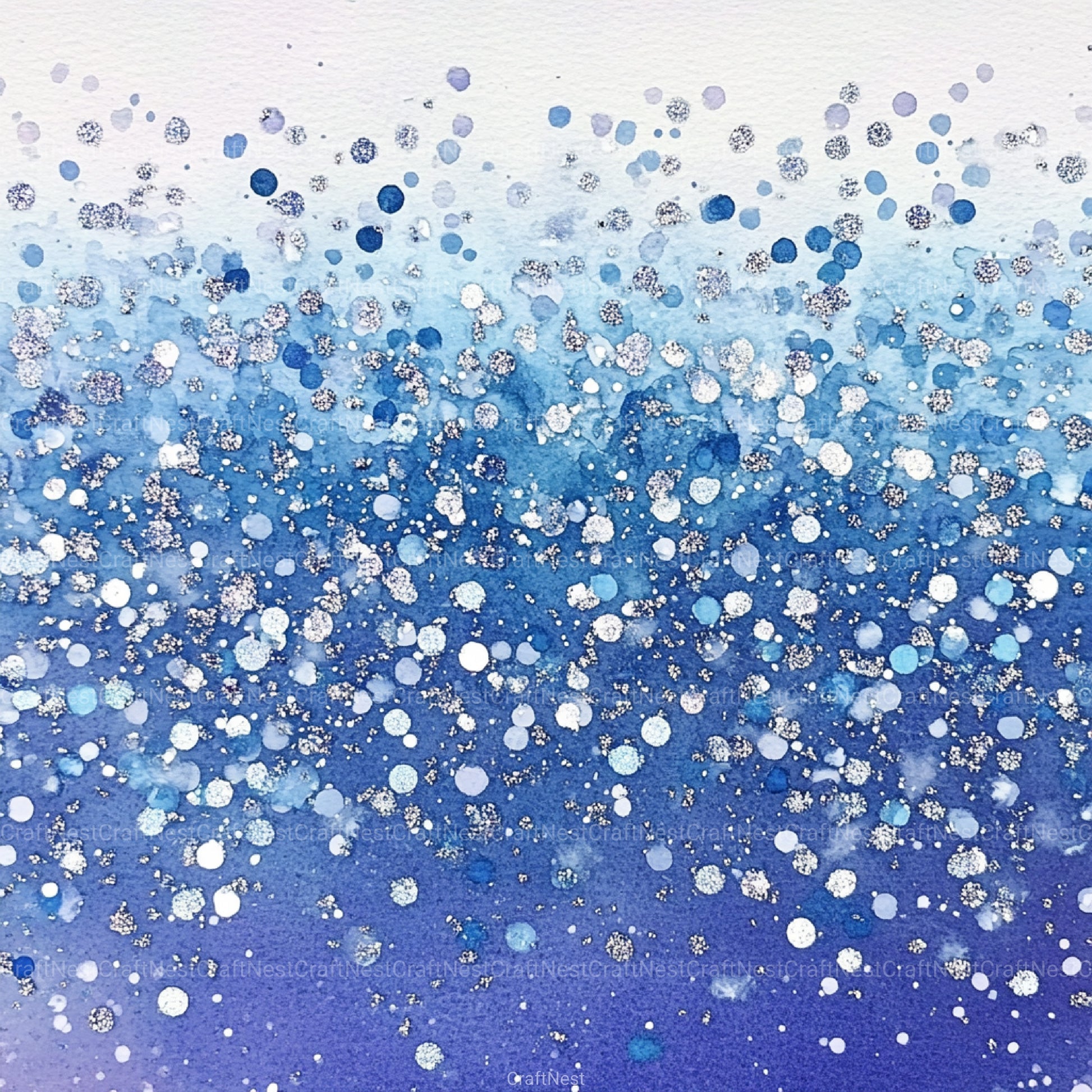 Blue Holographic Glitter Digital Paper - CraftNest - Digital Crafting and Art