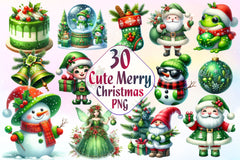 Green Christmas Clipart Bundle 5 - CraftNest - Digital Crafting and Art