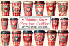 Christmas Plaid Coffee Cup Clipart Bundle