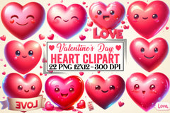 Valentine's Day Heart Clipart Bundle 3 - CraftNest - Digital Crafting and Art