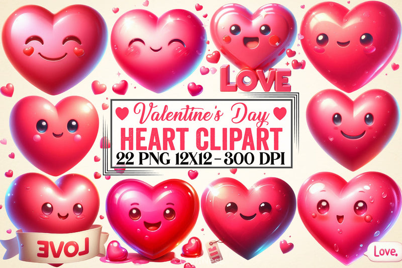 Valentine's Day Heart Clipart Bundle 3 - CraftNest - Digital Crafting and Art