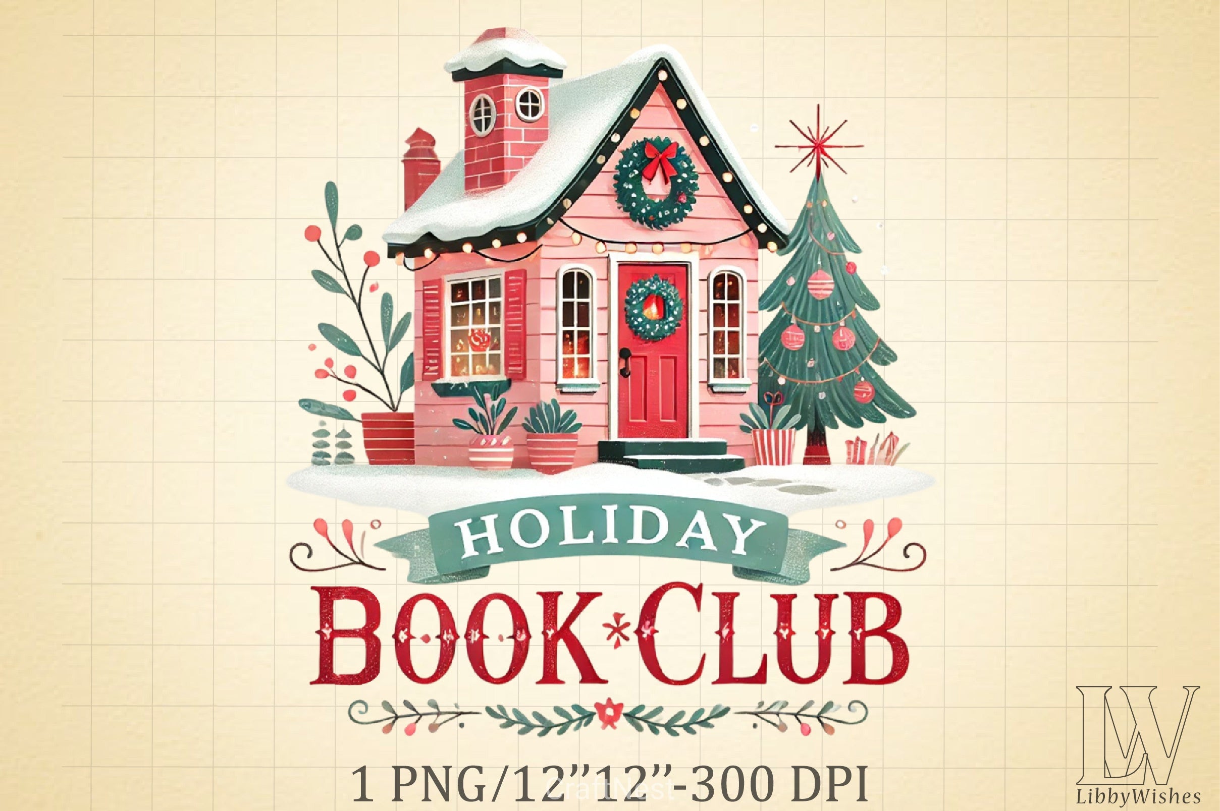 Holiday Book Club Christmas Clipart Bundle - CraftNest - Digital Crafting and Art