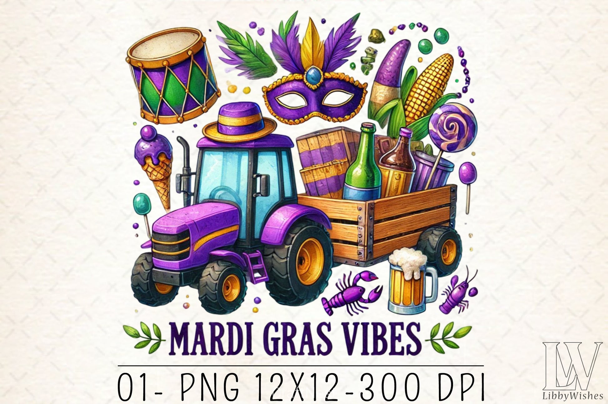 Mardi Gras Vibes Clipart Bundle - CraftNest - Digital Crafting and Art