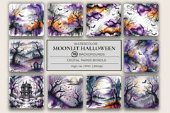 Moonlit Halloween Background Papers - CraftNest - Digital Crafting and Art