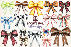 Sports Bow Clipart Bundle - CraftNest - Digital Crafting and Art