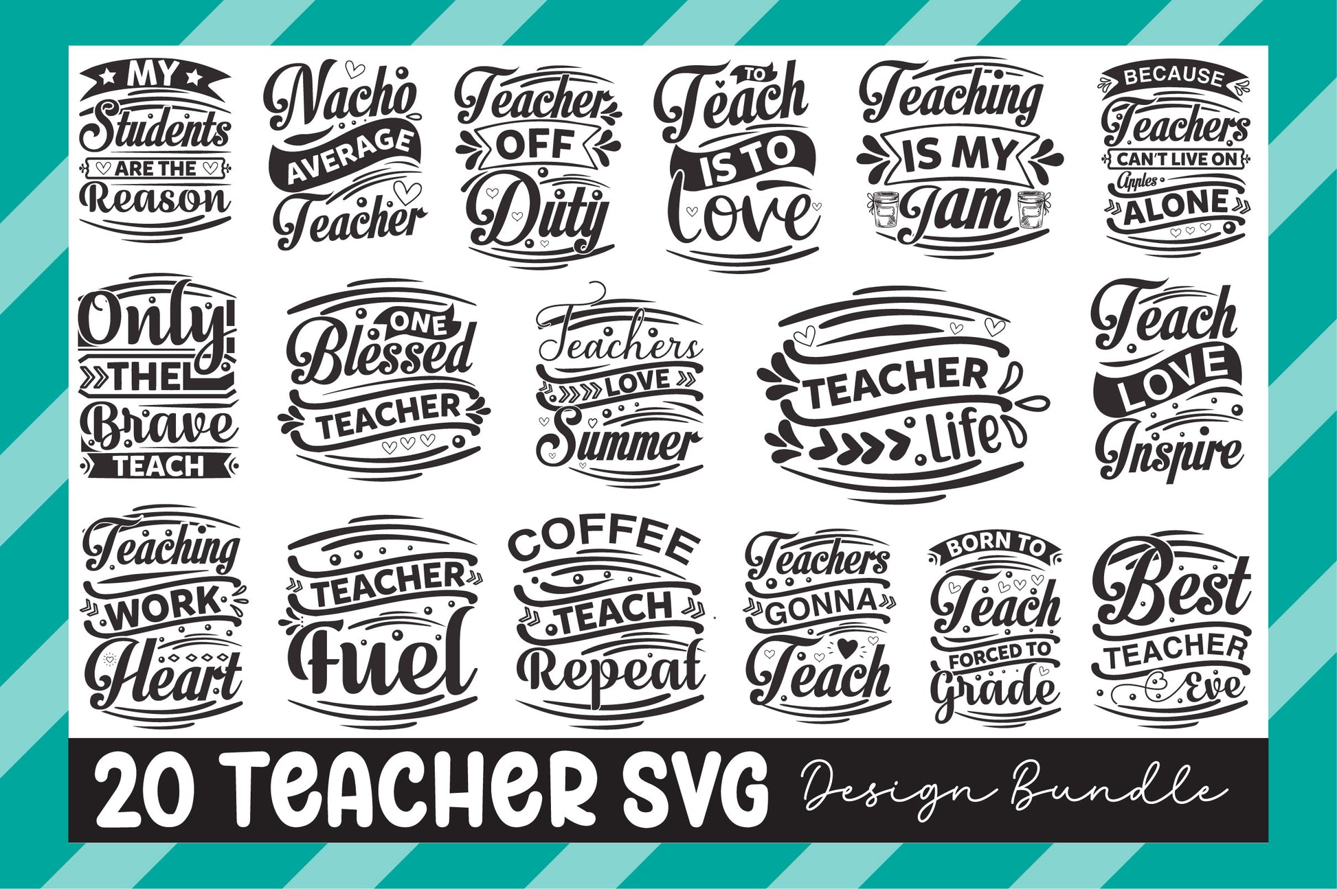 Teacher SVG Bundle 3 - CraftNest - Digital Crafting and Art