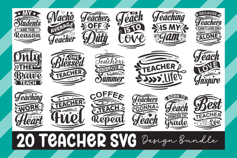 Teacher SVG Bundle 3 - CraftNest - Digital Crafting and Art