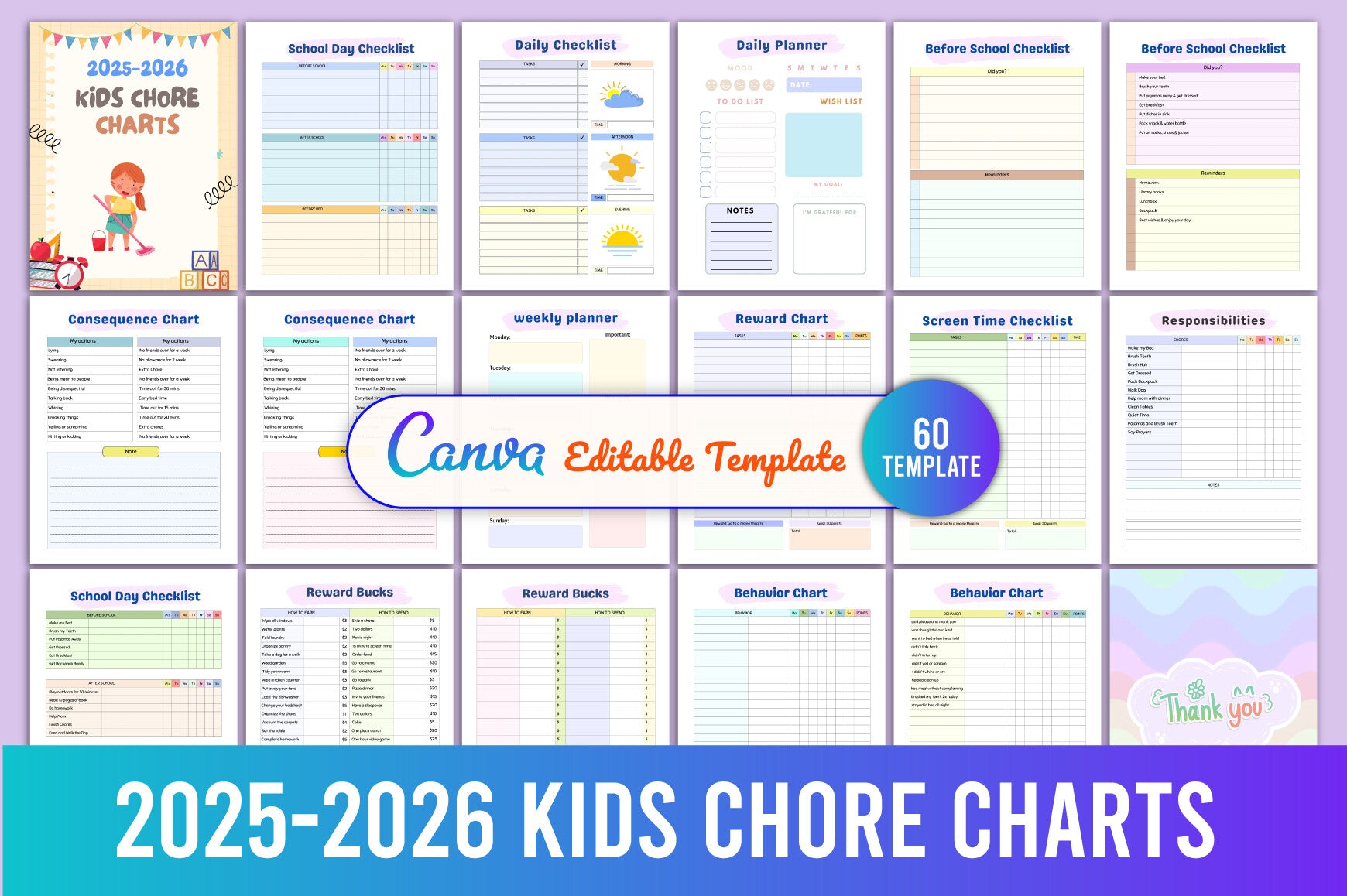 Kids Chore Charts Planner