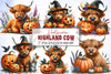 Halloween Highland Cow Clipart Bundle