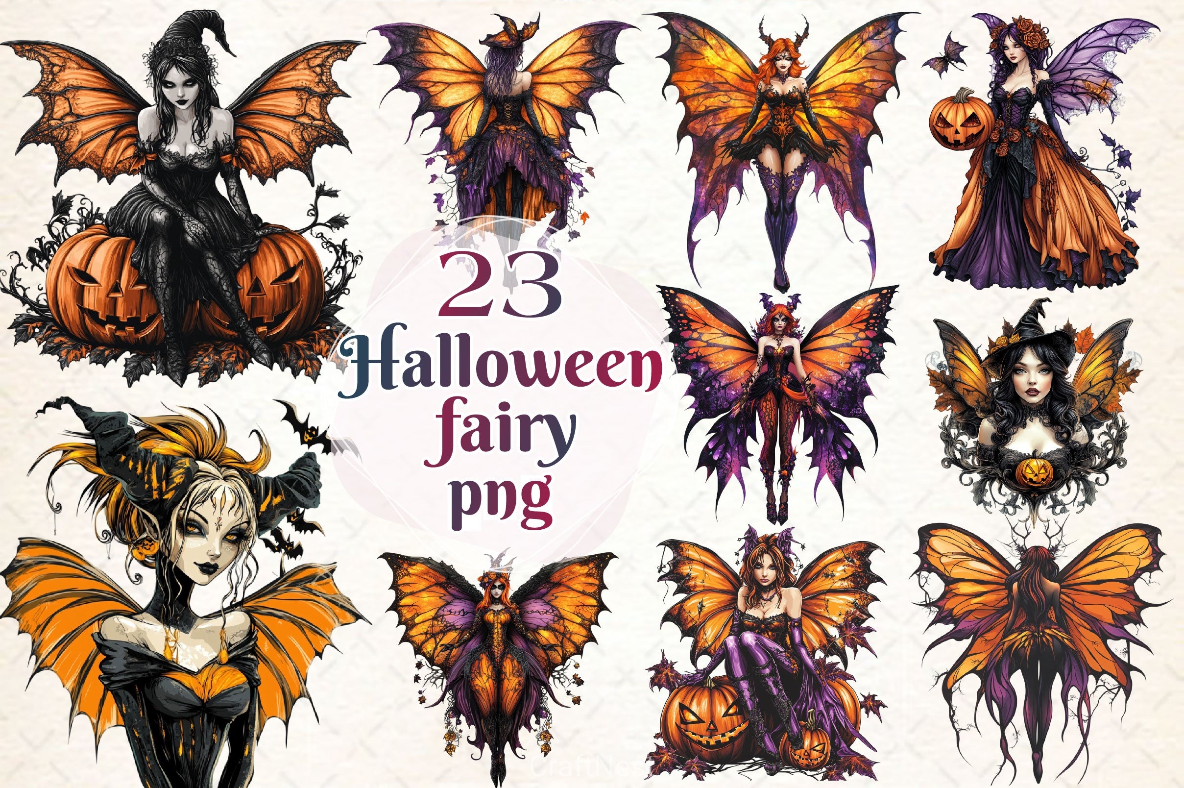 Halloween Fairy Gothic Fairy Clipart Bundle - CraftNest - Digital Crafting and Art