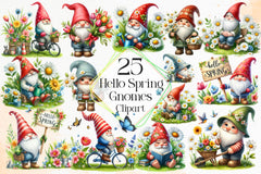 Spring Gnomes Clipart Bundle 3 - CraftNest - Digital Crafting and Art