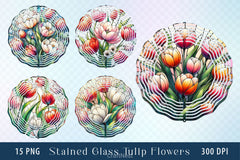 Tulip Flowers Stained Glass Clipart Bundle - CraftNest - Digital Crafting and Art
