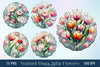 Tulip Flowers Stained Glass Clipart Bundle