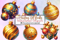 Christmas Gold Baubles Clipart Bundle - CraftNest - Digital Crafting and Art