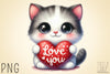 Love You Cat Valentine's Clipart Bundle