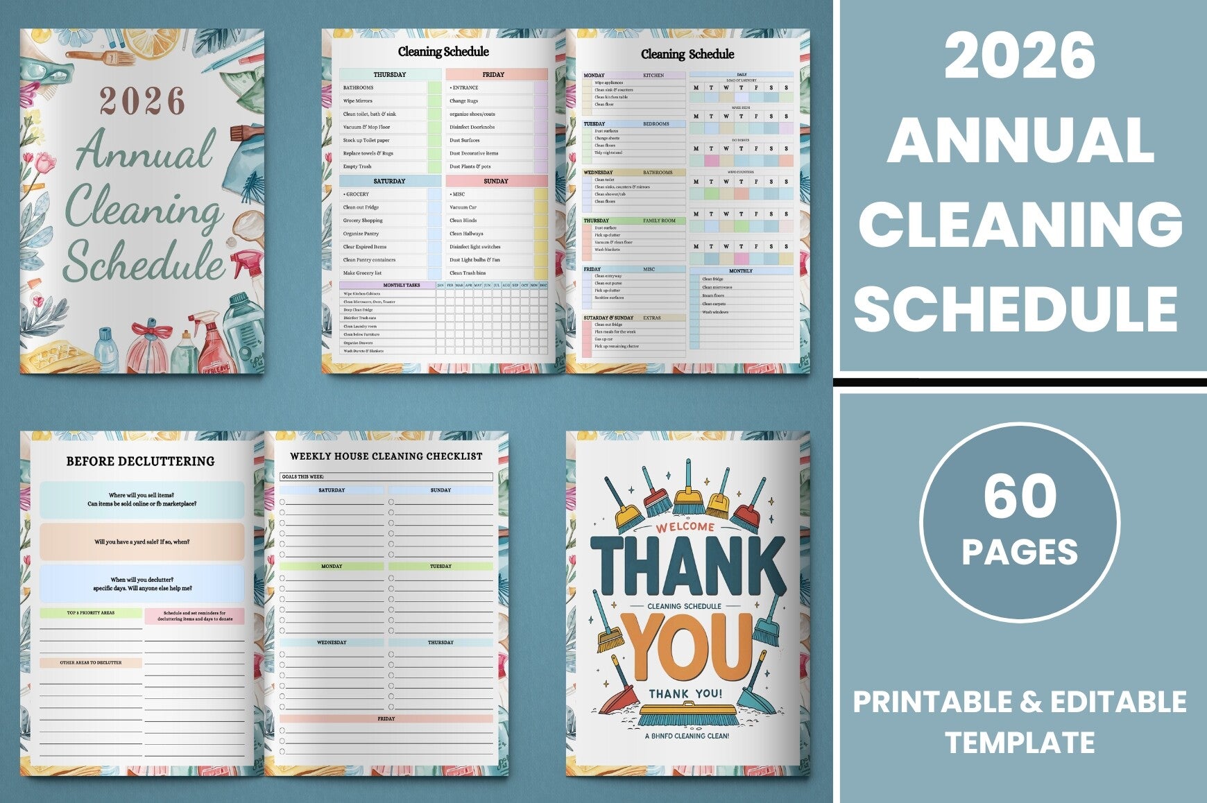 Annual Cleaning Schedule Planner