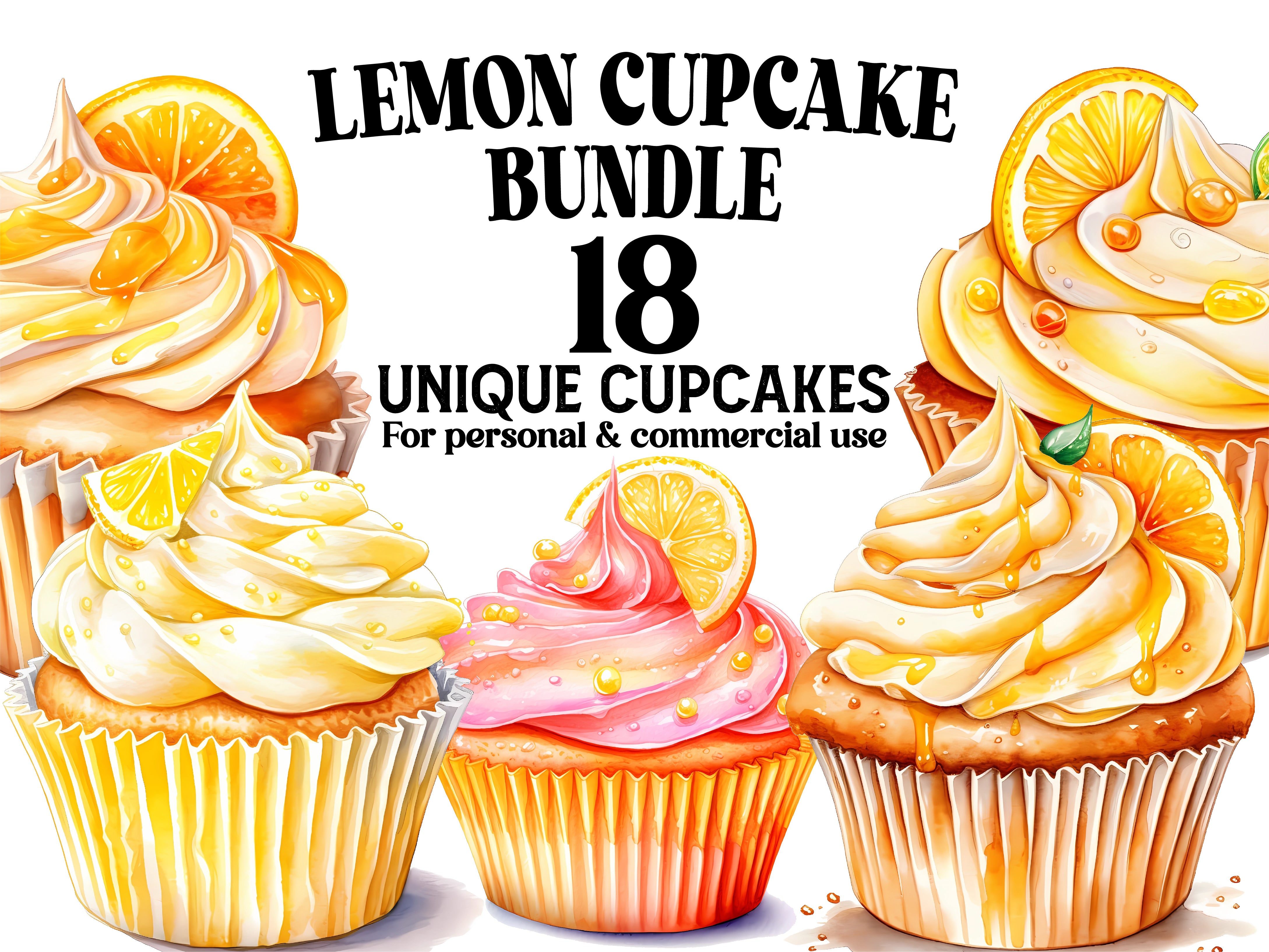 Lemon Cupcakes Clipart - CraftNest