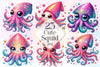 Cute Squid Sea Clipart Bundle