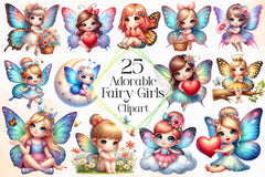 Adorable Fairy Girls Clipart Bundle - CraftNest - Digital Crafting and Art