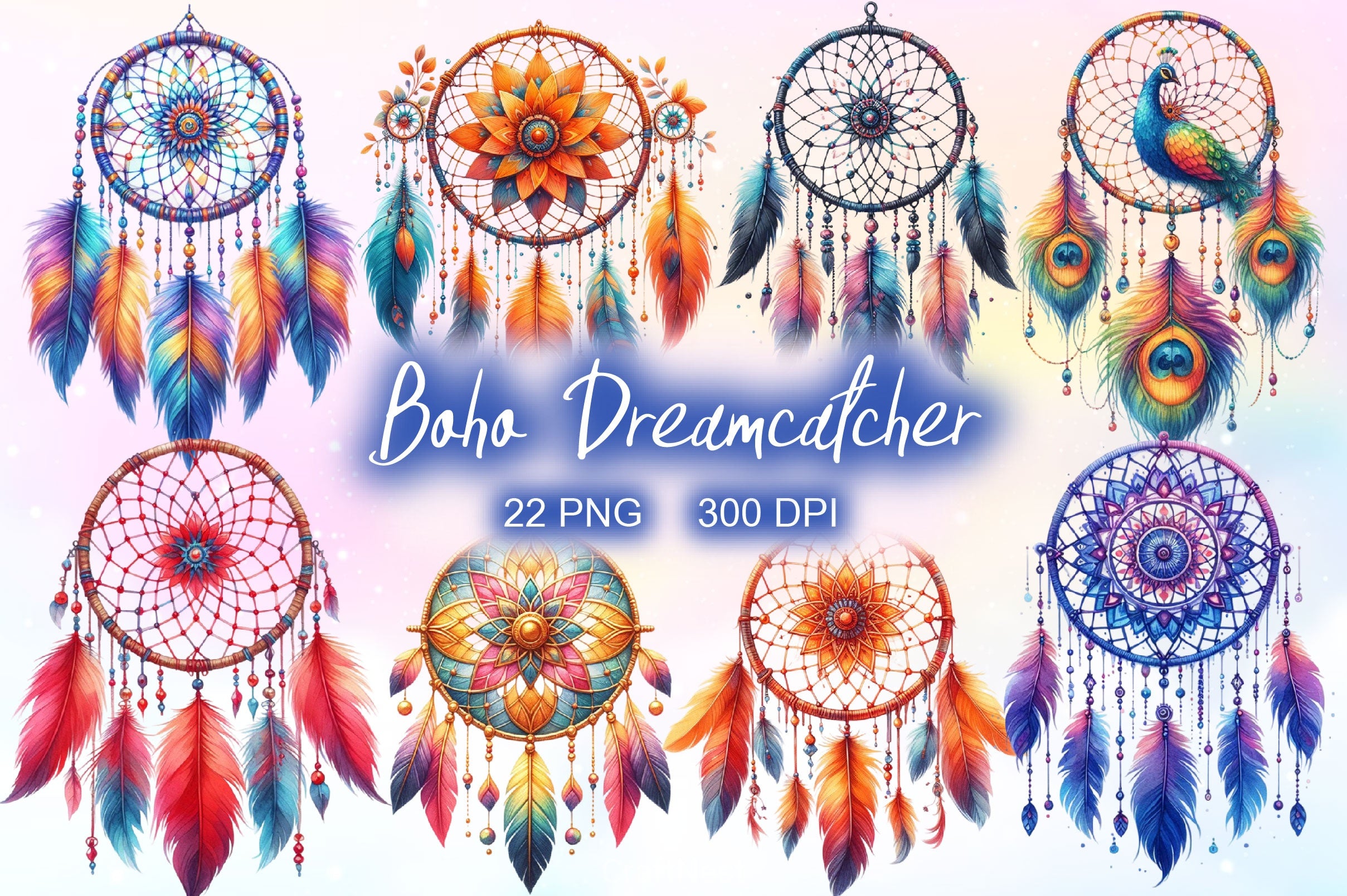 Boho Dreamcatcher Clipart Bundle 2 - CraftNest - Digital Crafting and Art