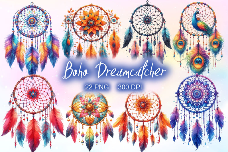 Boho Dreamcatcher Clipart Bundle 2 - CraftNest - Digital Crafting and Art