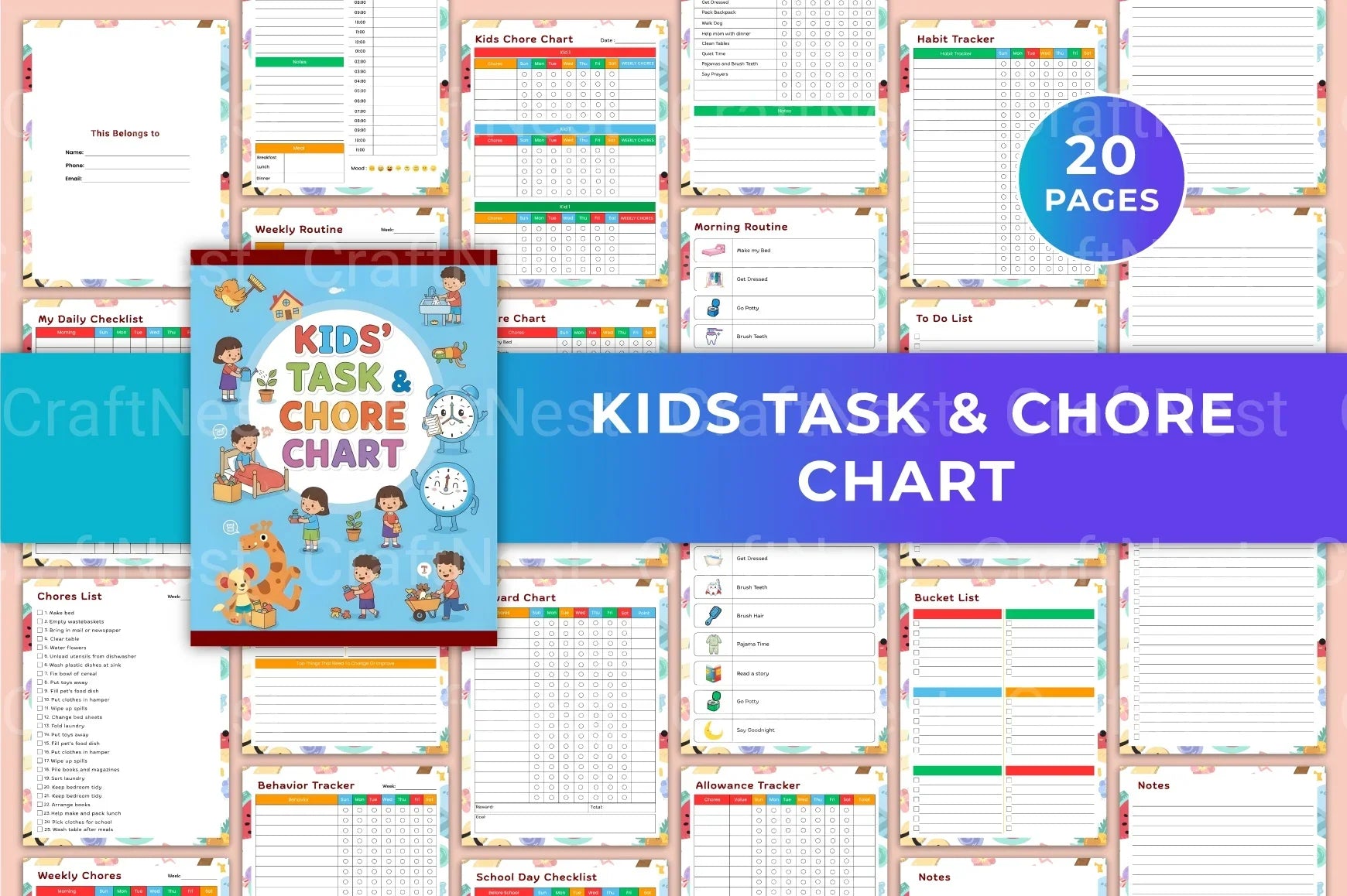 Kids Task Chore Chart for Easy Organization - CraftNest - Digital Crafting and Art