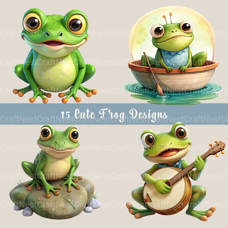 Frogs Clipart Bundle 2 - CraftNest - Digital Crafting and Art