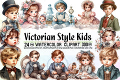 Victorian Kids Clipart Bundle - CraftNest - Digital Crafting and Art