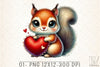 Valentine Squirrel Heart Clipart Bundle
